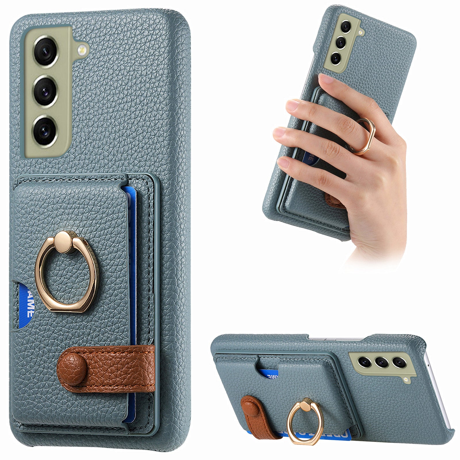 Y2 For Samsung Galaxy S21 FE 5G Cell Phone Case Rotation Ring Kickstand Leather+PC+TPU Cover Y2 For Samsung Galaxy S21 FE 5G Cell Phone Case Rotation Ring Kickstand Leather+PC+TPU Cover